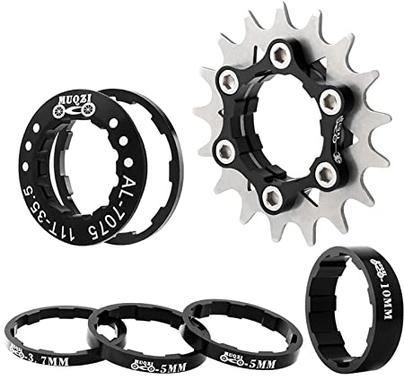Harilla Pignon de de vélo, 17 Dents Pignon de de vélo Accessoire de Remplacement de vélo à à Vitesse Unique, Le Noir