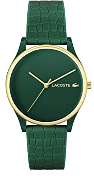 Lacoste Analog Quarzuhr für Damen Kollektion CROCODELLE mit Grünes Silikonarmband - 2001247