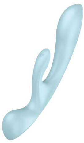 Satisfyer Triple Oh G-Punkt & Klitoris-Stimulator | Dildo-Vibrator mit 3 Motoren | Flexibel & Wasserdicht (IPX7) | 2x12 Vibrationsprogramme | Sex-Spielzeug in blau für Frauen