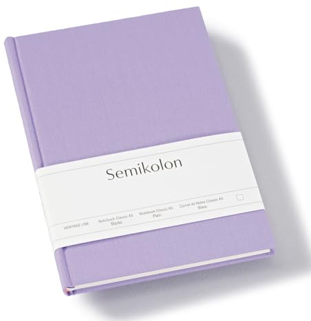 Semikolon 370049 - Notizbuch Classic A5 blanko - 176 Seiten, cremeweißes Papier - Lesezeichen - lilac silk lila