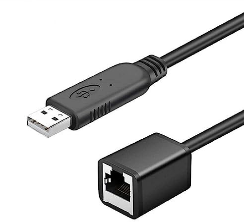 Elecbee Ftdi Ft232 USB to RS232 Console Cable, RJ45 Cat5 Female to USB Serial Adapter Cable 1M, Usb C to Ethernet Adapter for Cisco Juniper Ap、Mouse、Keyboard、Printer、Scanner etc