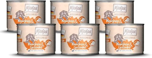 MjAMjAM - Premium Nassfutter für Hunde - Wellness - Knochen & Gelenke - Rind, 6er Pack (6x200g), getreidefrei