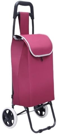 AMULONG Chariot de Course Chariot De Courses Pliable avec roulettes Et Sac en Toile Amovible for Faire Ses Courses Chariot Marché(Rot)