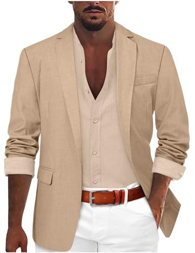 Sakko Herren, Anzug Jacke Herren Regular Fit, Blazer Einfaches Anzüge & Sakkos Für Herren Mit Taschen Und Knöpfen Jackett Revers Anzugjacken Für Herren Elegante Freizeitanzug Sommersakko Leicht Herren