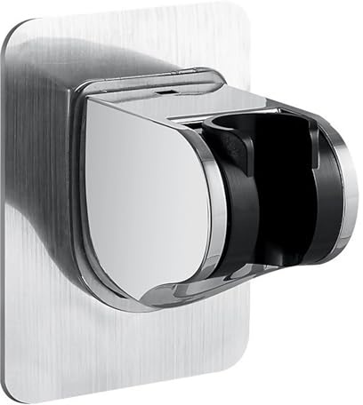 Ferizzia Soporte de Ducha de Mano sin Taladrar, Universal Ángulo Ajustable Soporte para Cabezal de Ducha, Ajustable a 45°, Autoadhesivo, Fácil Instalación, Accesorios de Baño, Plata