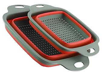 PERSELOSO 2pcs Foldable Drain Basket for Washing Fruit and Vegetable Practical Storage Basket Telescopic Design for Home Kitchen