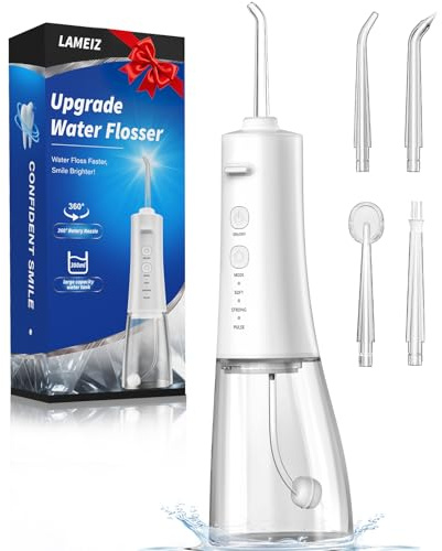 Idropulsore per acqua, 300 ml, portatile, senza fili, per pulizia profonda dei denti, impermeabile IPX7, ricaricabile, elettrico, irrigatore orale, per viaggi, uso domestico e cura delle parentesi