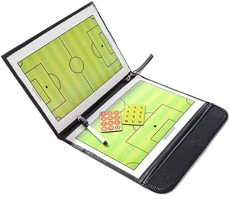 AMSLSIU Tablero táctico de fútbol con Cremallera magnética, Tablero de Estrategia Plegable con portapapeles, fácil y práctico Mano Obra , 3 Veces