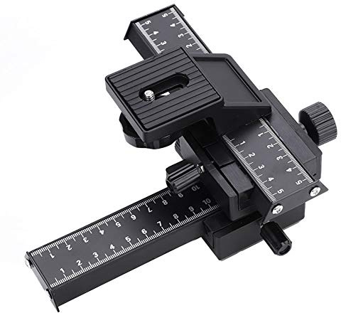 YUUGAA Control Deslizante de cámara, Control Deslizante de riel de Enfoque Macro de 4 vías con Tornillo de Montaje de 1/4 para Tomas de Primer Plano