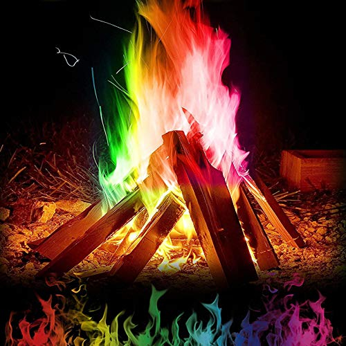 goodjinHH 12Pcs Magic Fire Pulver - Beutel für Buntes Feuer 10 Gramm - Buntes Feuerpulver - Feuerfarben Beutel für Feuerstellen, Kamin, Ofen, Lagerfeuer oder für Outdoor-Events