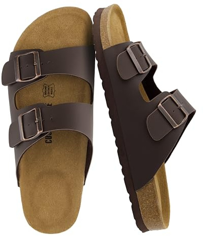 CUSHIONAIRE Men's Lane Cork Footbed Sandal with +Comfort
