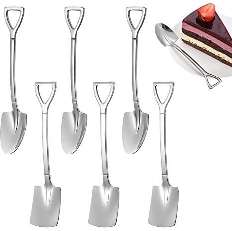 6 Cucchiai in Acciaio Inox per Mescolare Caffè, Dessert e Tè in Cucina