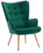 Vente-unique - Fauteuil Salon scandinave - Vert Sapin - Velours - VATELY