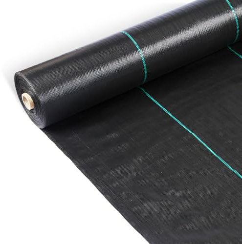 KEPLIN Heavy Duty Weed Control Membrane Fabric Light Weight,Water- Resistant,Breathable & UV Protection Ground Cover Suppressant Barrier for Gardening,Patio,Pavement/Pebble Base & Landscaping(2Mx50M)