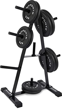 MSPORTS Hantelscheibenständer Premium Hantelbaum, Scheibenaufnahme: 30mm, bis 250 kg belastbar Schwarz