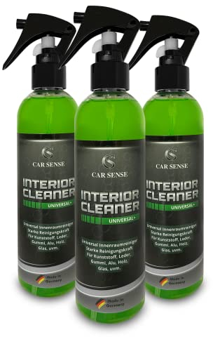 Car Sense Interior Cleaner Universal+ 0,25L (3x0,25L) Polsterreiniger I Autopflege Reinigung von Cockpit und Innenraum I Kunststoff, Leder, Kunstleder, Alu, Acryl, Holz UVM. geeignet