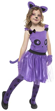 Rubies Costume gattino viola per ragazze, top, diadema, guanti, tutù con coda e collant, originale, ideale per Halloween, Natale, carnevale e compleanno.