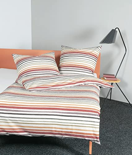 Janine Ropa de cama Seersucker Tango Cubre Cama 135 x 200 + 80 x 80 cm Siena Oliva