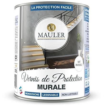 MAULER - Vernis de Protection Murale 5L - Aspect Mat Invisible - Produit Anti-Rayure, Anti-Tache - Rend Lessivable êintures murales, Plafonds etc