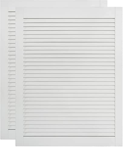 Tidyard Anta a Lamelle 2 pz in Legno Massello di Pino, Anta in Legno di Pino Ventilato Aperto, Ante per Armadio a Doghe, Porta Interna a Doghe, Anta per Mobili Bianco 69x49,4 cm
