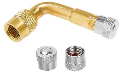 Lunpog Rallonge de valve coudée à 90 degrés - En cuivre - Pour voiture, moto, vélo, scooter