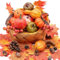 Set di zucche artificiali, 100 pezzi, mini zucche artificiali, foglia d'acero artificiale, zucche finte, decorazione autunnale, pigne, ghiande, decorazione per Halloween, giorno del Ringraziamento