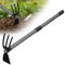 Houe de Jardin, 76cm 2 en1 Binette Trident Outil de Jardin avec Longue poignée Réglable, Multifonctionnelle Houe pour Jardinage, Plantation de Mauvaises Herbes, Ameublissement du Sol