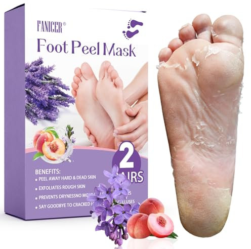 2 Paia Maschera Piedi Esfoliante, Rimuove Pelle Morta Ripara Talloni, Maschera idratante i piedi una pelle liscia per uomini e donne, (Pesca & lavanda)
