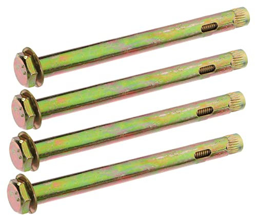 VILLFUL 4pièces Ancrages Pour Béton Acier Au Ancrages Moletés à Enfoncer Avec Écrous Et Rondelles Lot De Boulons Pour Béton Massif