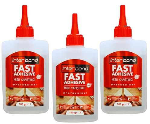 Interbond Lot de 3 tubes de colle instantanée extra forte 100 g – Colle universelle pour réparations professionnelles – Colle idéale pour bois, métal, plastique et céramique