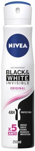 6-pack – Nivea deodorantspray Woman – osynlig svart och vit original – 250 ml