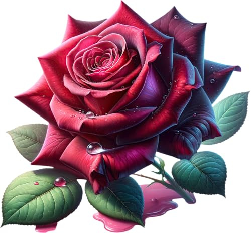 x4 Single Red Rose Flower Vinyl Stickers Cover Marks, Waterproof Floral Art Decals 1@20cm Tall Ideal for Toilets, Laptop, Wall or car Bumper. 3@7cm Tall Ideal Phone, Cups & Tile Decal (zf4-red1)