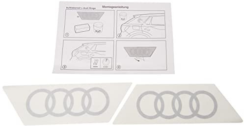 Audi Pegatina con el Emblema Original Q2 – Anillos – Lámina Decorativa para el Montante C, C-Blade, Color: Plata metálico.