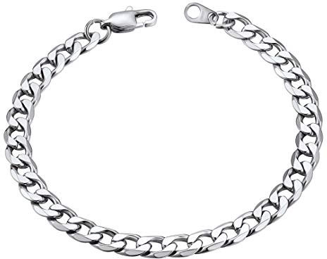 ChainsHouse Herren Kette Edelstahl Panzer Armband 6MM Breit Herren Panzerkette Armskette 19cm lang Armskette Schmuck für Damen und Herren