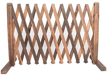 Expanderbart träträdgårdsstaket - träport för husdjur, fristående träträdgårdsstaket, tillfällig bärbar hundstaketpanel, vikbar design och lätt växtskärm (Color : Brown)