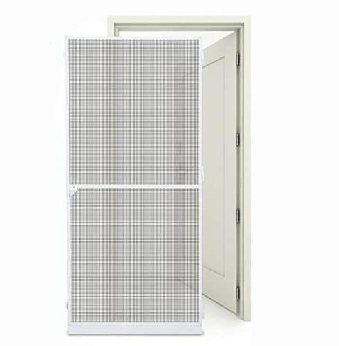 Vigevee Moustiquaire de porte - Cadre en aluminium - 120 x 210 cm - Protection contre les insectes - Pour porte de balcon et porte de terrasse - Blanc