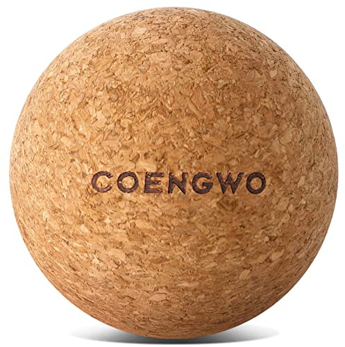 COENGWO Cork Massage Ball, Cork Myofascial Release Ball, Yoga Therapy Ball for Trigger Point Therapy, Muscle Knots, Deep Tissue Relief, 3 Inch