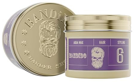 BANDIDO Aqua Wax Viola n°6 – Cera Capelli Uomo a Tenuta Media e Brillantezza a Lunga Durata – Cera per Capelli Uomo Profumo Chewing-Gum – Hair Fiber per Tutti i Tipi di Capelli – 125ml