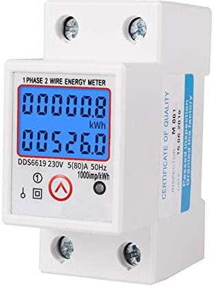 Compteur de commutation de moniteur d'énergie intelligent DIN RAIL numérique monophasé réinitialisation zéro compteur d'énergie KWh Tension Courant de courant Consommation du courant WattMeter Electri