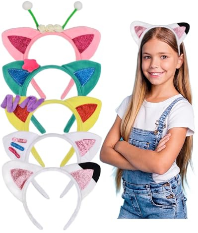 5 PCS Cat Ears Headband Set-Halloween Christmas Festival Theme Party Cartoon Cosplay Costume Accessories