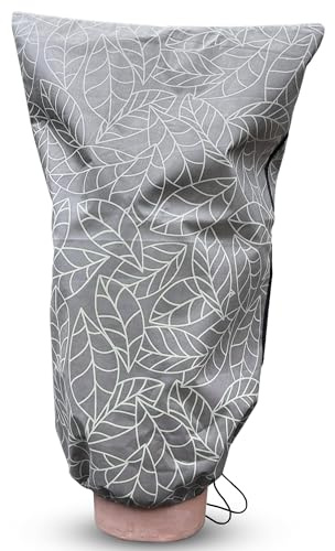 Lot de 2 Housse Hivernage 80x120 CM | Marron Sac de Protection pour Plantes Exterieur Contre Le Froid et Le Gel | Avec Cordon de Serrage et Zipper Voile d'hivernage | Pour Arbres, Plantes et Arbustes