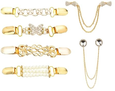 VALICLUD Lapel Clip Fixierclip Für Damen Aus Legierung 6-Teiliges Set Ansteckclip Für Pullover Schals Strickjacken Kleidung Zubehör Für Alltag Und Party