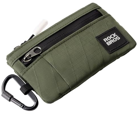 ROCKBROS Kleine Geldbörse Kartenetui, Multifunktional Brieftasche Slim Portemonnaie für Damen Herren Partitionsspeicher Kreditkarten Bargeld Schlüsselhalter