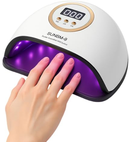 Lámpara de Uñas UV LED Profesional 180W – 45 Focos, Pantalla Digital, Temporizador 10s/30s/60s/99s, Sensor Automático, Base Desmontable – Secador para Esmaltes de Gel, Acrílico y Shellac