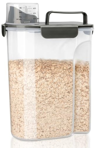 Komzon Rice Container, Airtight Rice Storage Container 10lb, Cereal Containers Storage, BPA Free Food Dispenser with Pouring Spout Handle for Flour Pasta Grain, Pet Dog Cat Bird Food Storage Container