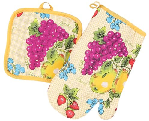 Set Accessori Cucina con Presina, Set Di 2 Guanti Da Forno Presina, Guanto da Forno E Presina, Presine Da Cucina Morbida Antiscivolo Resistenti Al Calore Presine da Cucina Forno e Padelle