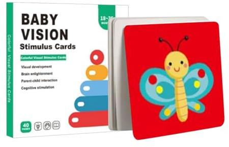 Tarjetas de visión para bebés, tarjeta flash de alto contraste, juego de aprendizaje para niños pequeños, ayuda de estimulación visual, herramienta de educación temprana para el tiempo de juego del