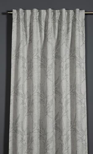 Sehlbach Tenda pronta per l'uso con fettuccia, Motivo a liana, Verde, 135 x 175 cm, Traslucida, Coprente, Certificato Oeko-Tex, Drappeggio perfetto, Occhielli nascosti