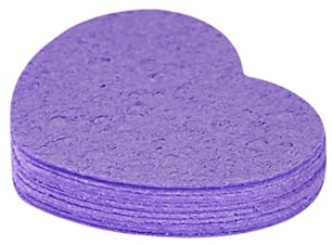 Namzi Lot de 10 éponges nettoyantes compressées violettes en forme de cœur en pâte de bois et coton, nettoyant rafraîchissant, démaquillant, éponge nettoyante pour le visage