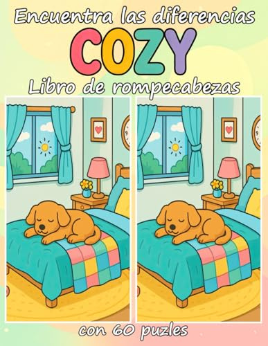 Encuentra las diferencias Cozy Libro de rompecabezas con 60 puzles: Una colección de 60 rompecabezas ‘encuentra las diferencias’ para todas las edades